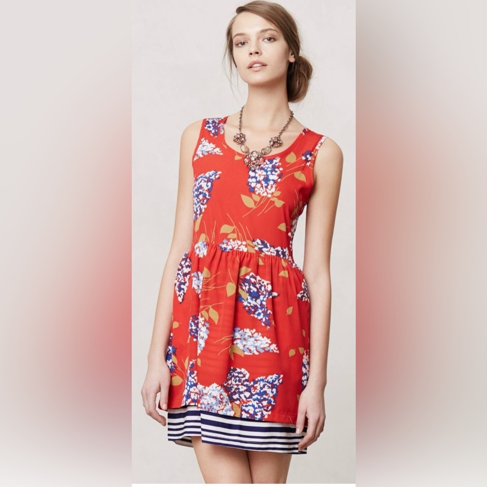 Anthropologie Porridge Petaluma Peep Hem floral print fit and flare dress